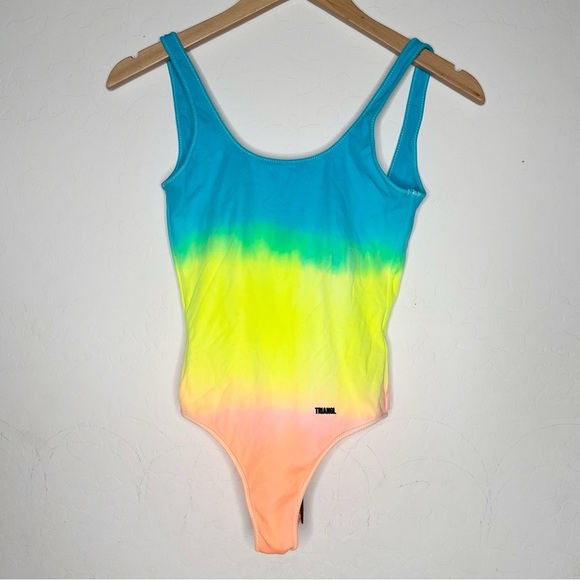 TRIANGL Ombre Rainbow One Piece Low Back Swim Suit NWT - Picture 3 of 11